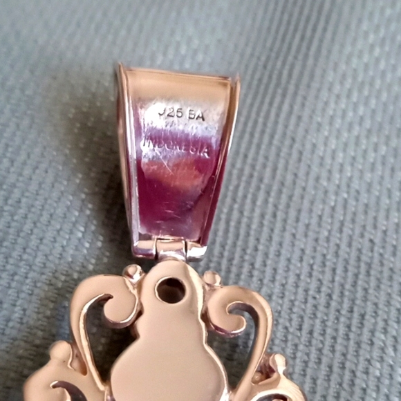 AMBER, BLACK ONYX, MOONSTONE IN STERLING SILVER PENDANT - Picture 6 of 7